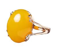 Hasdnker Ring Ringe Damen Bijouterie Herren Natürlicher Bernsteinring, Verstellbar, Für Damen, Heilstein, Feiner Schmuck, Echter Baltischer Gelber Bernstein, Ringe, Größenverstellbar, Gelb3