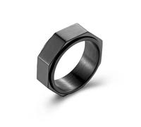 Hasdnker Ring Ringe Damen Bijouterie Herren Ring Zur Linderung Von Angstzuständen Für Männer, Achteckiger Spinner-Nuss-Ring, Stressabbau, Ehering, 10, Schwarz