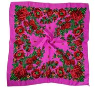 Hasdnker Schals Tücher Halstuch Scarf 70 * 70Cm Russischer Schal Mit Blumendruck Luxus Damen Quadratisches Bandana Mit Blumendruck Ukrainisches Stirnband Schal Taschentuch Kopfwickel Hellviolett