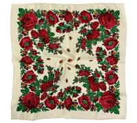 Hasdnker Schals Tücher Halstuch Scarf 70 * 70Cm Russischer Schal Mit Blumendruck Luxus Damen Quadratisches Bandana Mit Blumendruck Ukrainisches Stirnband Schal Taschentuch Kopfwickel Beige