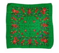 Hasdnker Schals Tücher Halstuch Scarf 70 * 70Cm Schal Im Russischen Stil Mit Blumendruck Frauen Luxus Blume Quadrat Bandana Schal Stirnband Schals Dame Taschentuch Kopf Wraps Grün