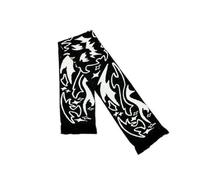 Hasdnker Schals Tücher Halstuch Scarf Ästhetischer Jacquard-Strickschal Mit Unregelmäßigem Muster Für Damen, Gothic, Grunge, Schwarz-Roter Quastenschal, Koreanischer Winterschal, 180 X 25 cm, Schwarz