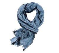 Schals Tücher Halstuch Scarf Herrenschal Aus Baumwolle Und Leinen, Modisch, Für Herbst Und Winter, Lang, Weich, Mit Kurzer Quaste, Blau
