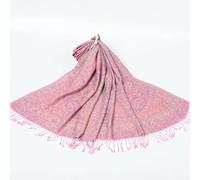 Hasdnker Schals Tücher Halstuch Scarf Luxuriöser Jacquard-Schal Im Paisley-Stil Für Damen, Seidiger Schal Mit Fransen Im Ethno-Stil, Weiche Lange Tücher Und Wickel Für Die Dame, Rosa