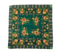 Hasdnker Schals Tücher Halstuch Scarf Russischer Nationalschal Für Damen, Quadratisch, Luxuriös, Blumendruck, Bandana, Stirnband, Schal, Babuschka, Taschentuch, Kopftuch, Grün