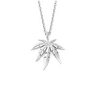 Hasdnker Unisex Silber Cannabis Leaf Halskette Party Accessoire Modern Pflanze Anhänger Trendy Fashion Jewelry 1 Stück