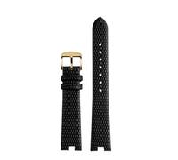 HASGTFM 12MM 14MM Armband passend for Gucci Uhrenarmband passend for GC Damen YA141.4 YA141505 Lederarmband Armband mit Kerbbefestigung(Black-gold,14mm)
