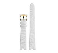 HASGTFM 12MM 14MM Armband passend for Gucci Uhrenarmband passend for GC Damen YA141.4 YA141505 Lederarmband Armband mit Kerbbefestigung(White-gold,14mm)