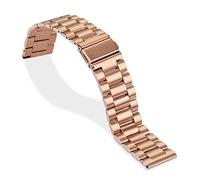 HASGTFM 18/20/22/24 mm Freigabe des üblichen Uhrenarmbands aus hochwertigem massivem Edelstahl für die Uhr von Frauen und Männern, Rose gold, 22 mm