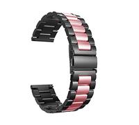 HASGTFM 18/20/22/24 mm Freigabe des üblichen Uhrenarmbands aus hochwertigem massivem Edelstahl für die Uhr von Frauen und Männern, Schwarze Rose, 24 mm
