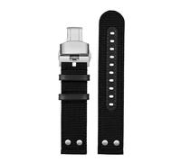 HASGTFM 22 mm hochwertiges Nylon-Canvas-Armband, passend for Hamilton Khaki-Armband, passend for Militärarmbänder, passend for Amazfit GTS-Armband, Schnellverschluss(Black silver)