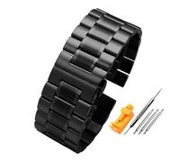 HASGTFM 24MM 26MM 28MM Massives Edelstahl-Uhrenarmband, passend for Diesel Seven Friday, passend for Panerai-Armband, großes Stahlgürtel-Herrenarmband(B-black,24mm)