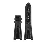 HASGTFM 25 * 13mm Lederarmband passend for PATEK passend for PHILIPPE Nautilus 5711 5712G Kerbarmband Rindsleder Herren- und Damenuhrenarmbänder(Black no buckle)