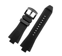 HASGTFM 29 * 13mm Gummi Armband Fit for MK Uhr Serie MK8184 MK8152 MK9020 MK8730 MK8761 8295 8296 Konvex Silikon herren Armband(Black bk)