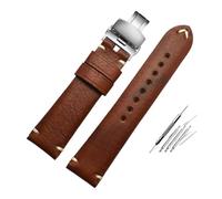 HASGTFM Armband 20 mm und 22 mm, passend für TUDOR in Form für Seiko in Form für Hamilton L-ongines Uhrenarmband für Herren, Vintage-Uhr, Braun und Grau, Braun - Silber - b, 20mm