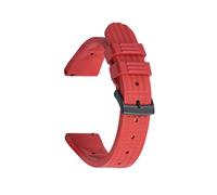 HASGTFM Fluoro Uhrenarmband aus Kautschuk, 20 mm, 22 mm, wasserdicht, schnell nachfüllbar, für jede Uhrenmarke, Rot / Schwarz, 20mm