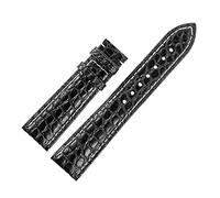HASGTFM Leder-Gürtelarmbänder für 12/13/14/15/16/17/18/19/20/21/22/23 mm Herren, Schwarz, weiß, Linie, 14mm