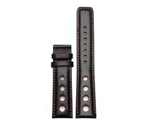HASGTFM Lederarmband, passend for Tissot 1853, Sportarmband, passend for Racing PRS516 T91 1853, obere Schicht Rindsleder, 20 mm, passend for Chopin-Armband-Zubehör(Black-c-no clasp)
