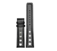 HASGTFM Lederarmband, passend for Tissot 1853, Sportarmband, passend for Racing PRS516 T91 1853, obere Schicht Rindsleder, 20 mm, passend for Chopin-Armband-Zubehör(Black-a-no clasp)