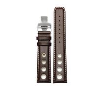 HASGTFM Lederarmband, passend for Tissot 1853, Sportarmband, passend for Racing PRS516 T91 1853, obere Schicht Rindsleder, 20 mm, passend for Chopin-Armband-Zubehör(Brown-a-silver)