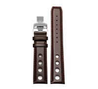 HASGTFM Lederarmband, passend for Tissot 1853, Sportarmband, passend for Racing PRS516 T91 1853, obere Schicht Rindsleder, 20 mm, passend for Chopin-Armband-Zubehör(Brown-brown-silver)