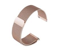 HASGTFM Magnetische Passform for Milanaise-Mesh-Armband, Edelstahl-Uhrenarmband 12 14 16 18 20 22 mm, Herren/Damen, Schnellverschluss, atmungsaktive Uhrenkette(Rose Gold,18mm)