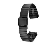 HASGTFM Passend for Casio Edelstahlarmband A158 A159 A168 A158W f91w LA-680 AEQ-110 f91w kleines goldenes Uhrenarmband 18 mm(C Black)