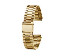 HASGTFM Passend for Casio Edelstahlarmband A158 A159 A168 A158W f91w LA-680 AEQ-110 f91w kleines goldenes Uhrenarmband 18 mm(A Golden)