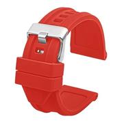 HASGTFM Passend for Diesel DZ4318 DZ4323 DZ4283 DZ4476 DZ4496 DZ4427 DZ4487, wasserdichtes, weiches Silikonarmband for Herren, Gummiarmband 24 mm, 26 mm, 28 mm(Red silver,24mm)