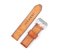 HASGTFM Retro Leder Watchstrap 18mm 20mm 22mm 24mm Männer Ersatz Watsch Armband Uhrenarmband Fit for Panerai(Tan,24mm)