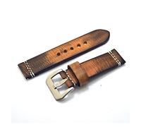 HASGTFM Retro-Lederarmband für Uhrenarmband, klassisches Armband, 20 mm, 22 mm, 24 mm, Stahlschnalle Kzv09, braun, 22mm, Riemen