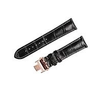 HASGTFM Uhr für Longiness Fit for Masters Collection Business Lederarmbanduhr Herren 20 21 mm Strap Rose Gold Butterfly Schnalle, Schwarz mit roségold, 21mm, Riemen