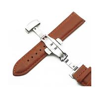 HASGTFM Uhrband 20mm 22mm Riemen mit fester automatischer Schmetterlingsschnalle Business Watch-Band(Red wine,22mm)