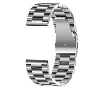 HASGTFM Uhrenarmband aus Edelstahl, passend für Samsung Fit für Uhr DW 16 mm, 18 mm, 20 mm, 22 mm, 24 mm, Herren, Damen, Herren, Damen, Metallarmband, Silber, 37 EU, 16mm