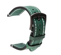 HASGTFM Uhrenzubehör Uhrenarmband 18mm 20mm 22mm 24mm Vintage Leder Uhrenarmband Blau Grün Braun Schwarz Uhrenarmband(Green,24mm)