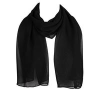 Hat To Socks Damen Premium in Korea Hergestellter Chiffon Schal - Leichter Transparenter Modeschal, Weiche Elegante Stola für Alle Jahreszeiten (Schwarz)