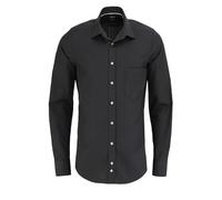 Hatico Modern Fit Hemd schwarz, Einfarbig