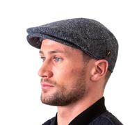 Hatman of Ireland Authentische Tweed Flachkappe für Herren 100% Donegal Tweed Fischgrätenmuster handgefertigt Hergestellt in Irland