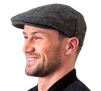 Hatman of Ireland Authentische Tweed Flachkappe für Herren 100% Donegal Tweed Fischgrätenmuster Handgefertigt Hergestellt in Irland (XL, Blau Salz und Pfeffer)