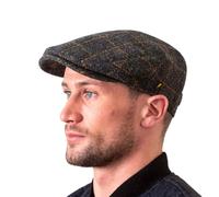 Hatman of Ireland Authentische Tweed-Schiebermütze, 100 % irische Wolle, handgefertigt, Irland, Herren, Casquette, Marineblau, Grün, Anthrazit (US, Alpha, X-Large, Charcoal Check), Anthrazit kariert