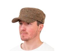 ハットマン・オブ・アイルランド Hatman of Ireland Cadet Cap für Herren - 100% Kerry Irish Tweed, Braun, S/M