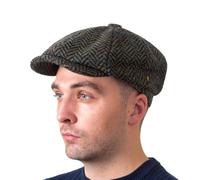 Hatman of Ireland Herren 100% Kerry Woollen Mills Tweed 8 Stück Cap Irish Newsboy Hut, hergestellt in Irland (USA, Alpha, Medium, Grün), Grün , MEDIUM