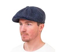 Hatman of Ireland Herren Donegal Tweed 8 Stück Cap Irish Newsboy Hut Made in Ireland (Navy, Medium), Marineblau, MEDIUM