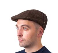 Hatman of Ireland Schiebermütze aus 100 % Wolle, handgefertigt in Irland, Whiskey, large