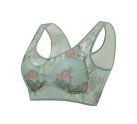 Hatme Damen Eisseidenspitze kühlender Komfort-BH, Eisseiden-Kühl-BHS, Nahtloser Sport-BH,kabelloser Push-Up-BH, ultradünner Eisseiden-BH,Eisseide-Komfort-BH für ältere Frauen Klassisch