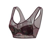 Hatme Damen Eisseidenspitze kühlender Komfort-BH, Eisseiden-Kühl-BHS, Nahtloser Sport-BH,kabelloser Push-Up-BH, ultradünner Eisseiden-BH,Eisseide-Komfort-BH für ältere Frauen Klassisch