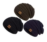 Hatromm Slouchy Mütze 3 Stück - Übergroße Warme Strick-Beanie für Damen und Herren - Dick für Kaltes Winterwetter