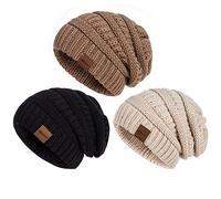 Hatromm Slouchy Mütze Damen Winter 3 Stück, Beanie Mütze Damen Herren Übergroß Warmer Strick, Damen Mütze Winter Dick für Kaltes Wetter