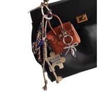 Hattba Extrem aufwendige Taschenanhänger, vielseitiges Schlüsselanhänger-Zubehör für modische Schlüsselanhänger und stilvolle Taschendekorationen, Kaffeebraun, 20 cm