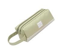 Hattba Federmäppchen mit großem Fassungsvermögen, Reise-Stifttasche, Canvas-Tasche, Reise-Make-up-Tasche für Studenten, Frauen, Schule, tragbare Tasche, grün